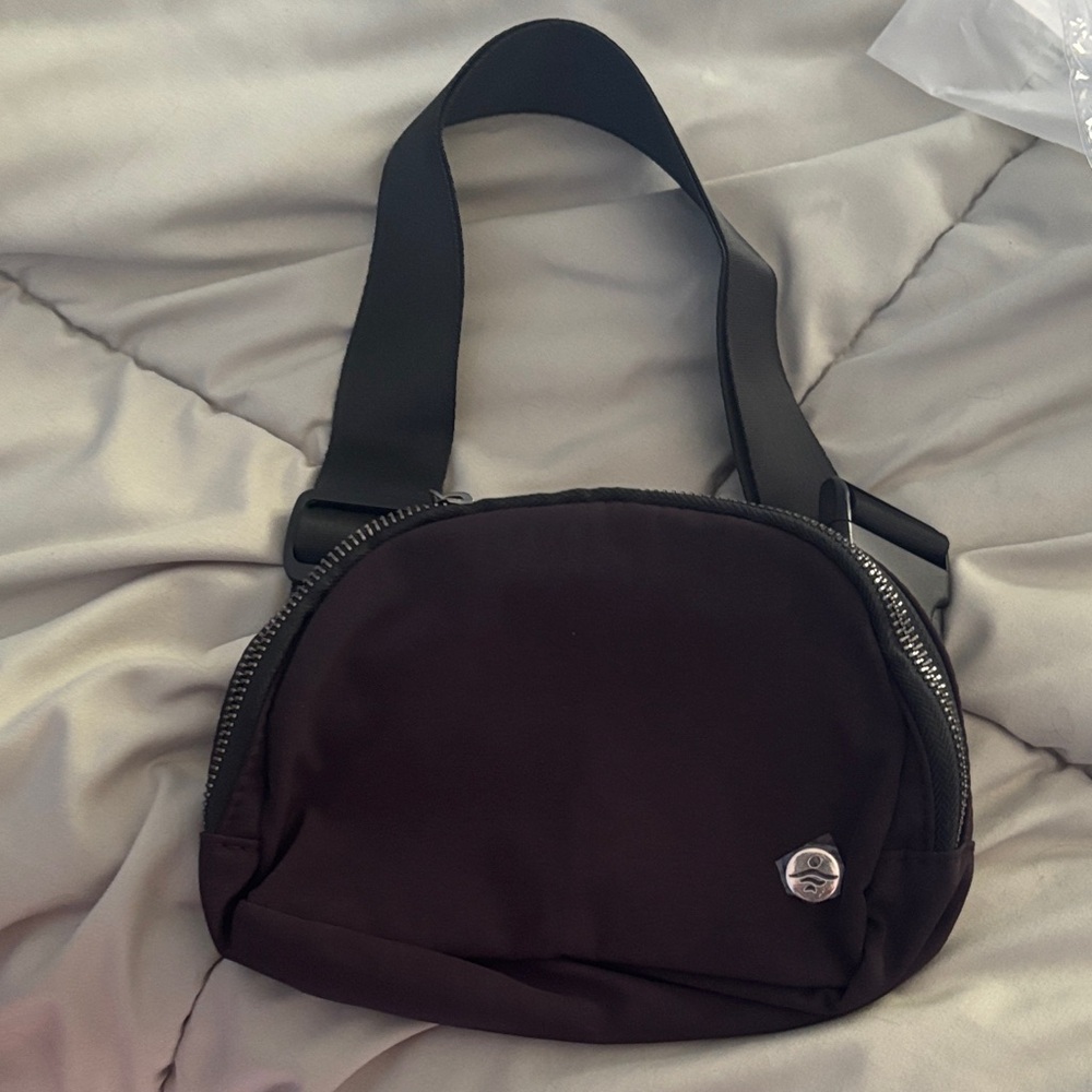 New Halara Black Waist Bag with Silver Accents